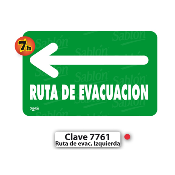 SENAL DE RUTA DE EVACUACION A LA IZQUIERDA 7761